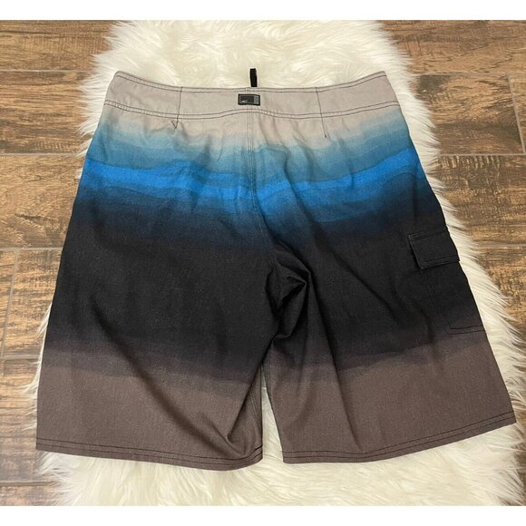 O'Neill Mens Unlined Surf Board Shorts Size 32 Blue Gray Color Block - Picture 2 of 8